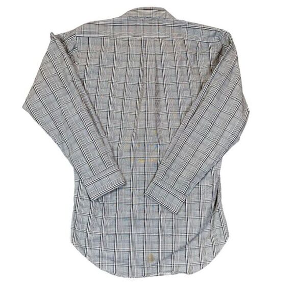 Bergamo New York Black Plaid Men's Button Front Dress Shirt Size Medium - Picture 4 of 10